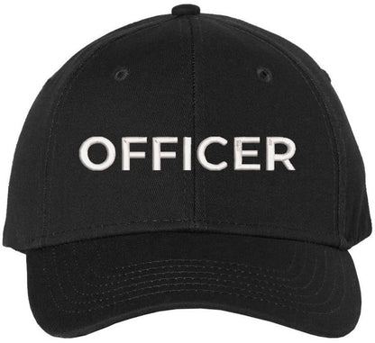 Officer Embroidered Baseball Cap | Hat for Police Military Captain Official | Structured with Hook & Loop Closure
