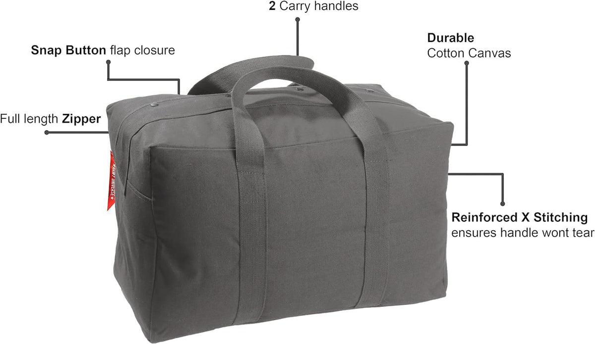 Tactical Parachute Cargo Bag Heavy Duty Canvas Carry Duffle Simple Solid Spacious Gear Bag
