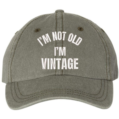 I'm Not Old I'm Vintage Embroidered Washed Cotton Dad Hat Retirement Father's Day Funny Gift Cap