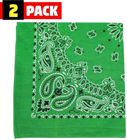 Trainmen Paisley Bandana Head Scarf Do-rag 100% Cotton Bandanna Cover 22" x 22", 2 Pack