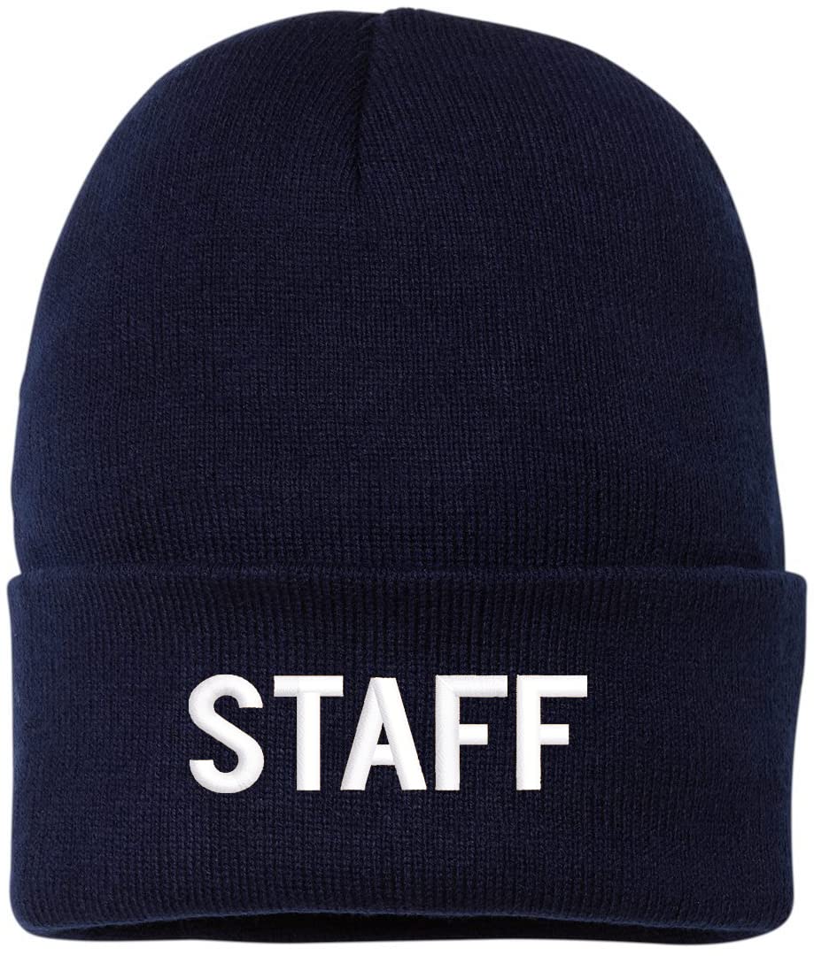 STAFF Beanie Warm Winter Watch Cap Embroidered STAFF Uniform Work Winter Hat