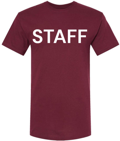 Staff T-Shirt - 100% Cotton Crewneck Tee - Short Sleeve