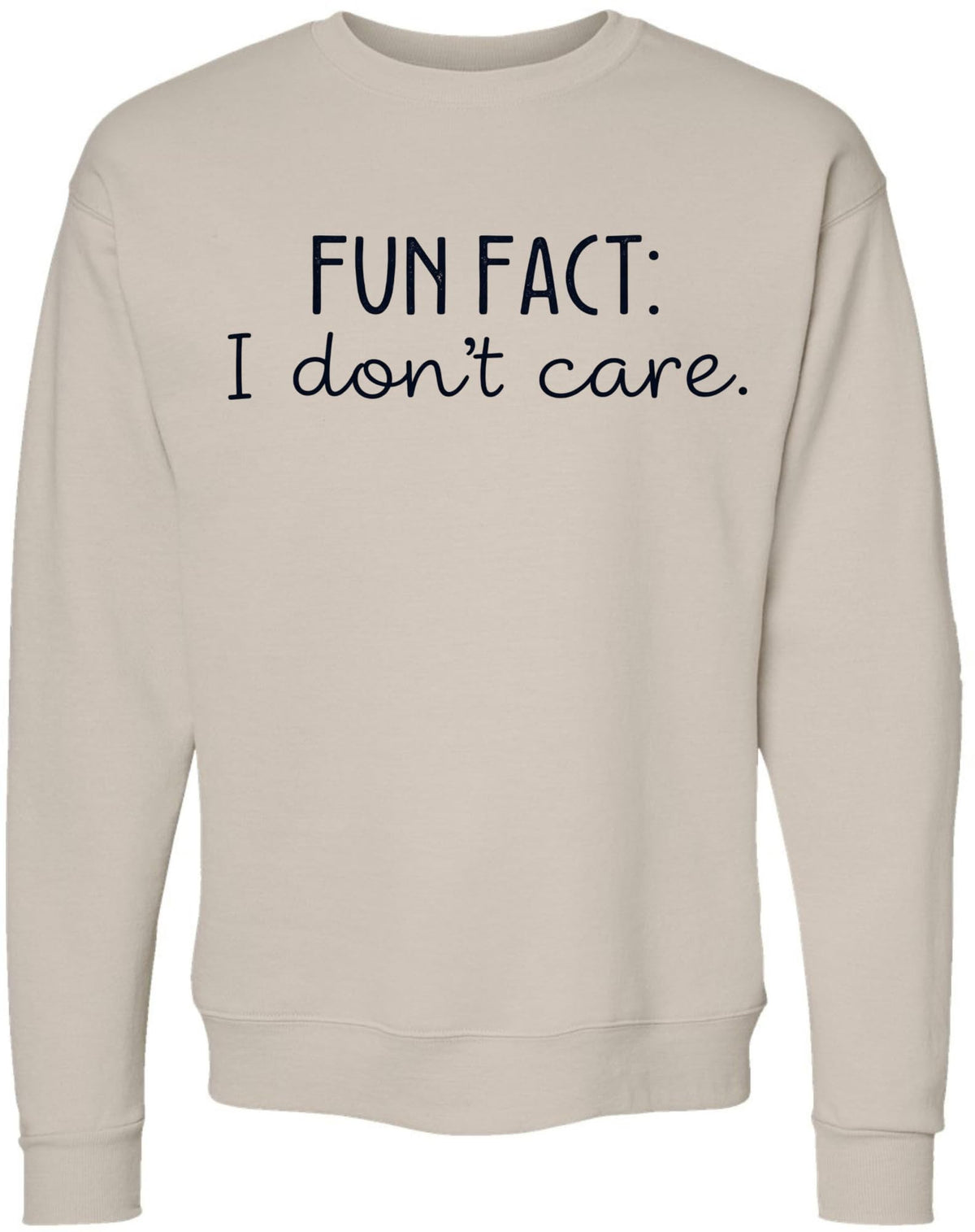 Fun Fact I Don’t Care Printed Hoodie Sarcastic Humor Quote Polycotton Pullover Hooded Sweatshirt