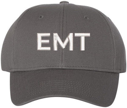 EMT Embroidered Text Baseball Cap | Emergency Medical Technician Paramedics Professional Hat | Structured