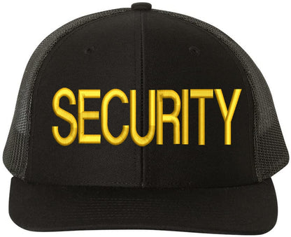 SECURITY Trucker Hat LARGE Embroidered SECURITY Officer Guard Professional Duty Mesh Back Snapback Cap