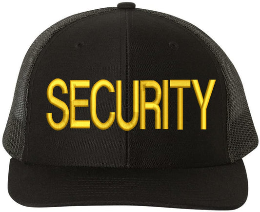 SECURITY Trucker Hat LARGE Embroidered SECURITY Officer Guard Professional Duty Mesh Back Snapback Cap