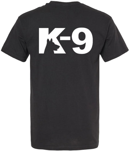 K9 Canine Bold Police Dog T-Shirt | Double Sided K-9 Law Enforcement Dogs Handler Tee Shirt