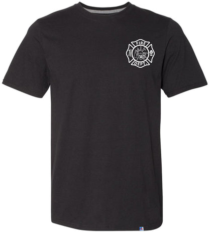 Fire Dept. Fire Rescue Performance T-Shirt | 100% Polyester Firefighter Athletic Double Side Print Tee