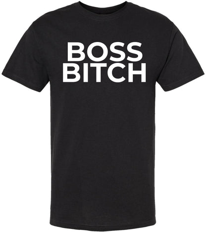 Boss Bitch Female Graphic Printed T-Shirt – Funny Empowering Girl Boss Gift Tee Shirt, Black