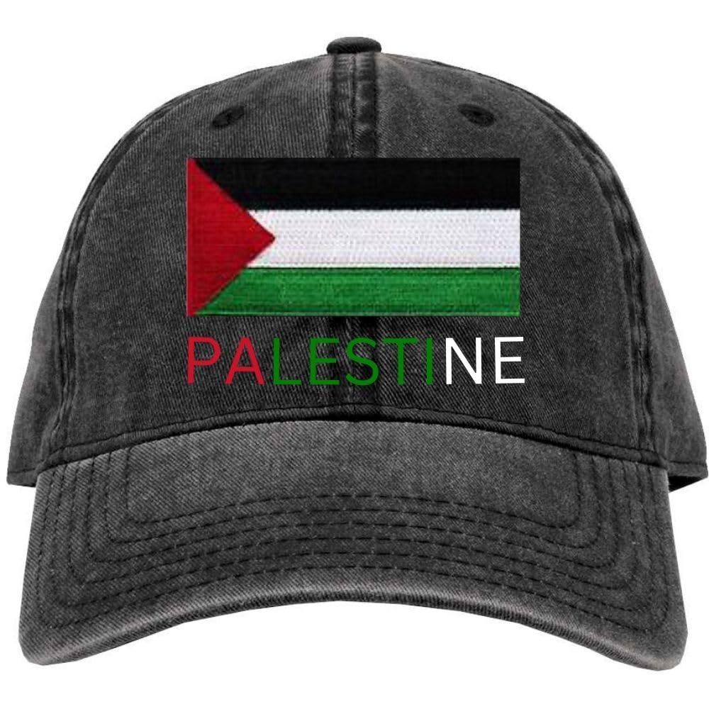 Palestinian Flag Adjustable Dad Hat Embroidered Palestine Flag Unisex Baseball Cap