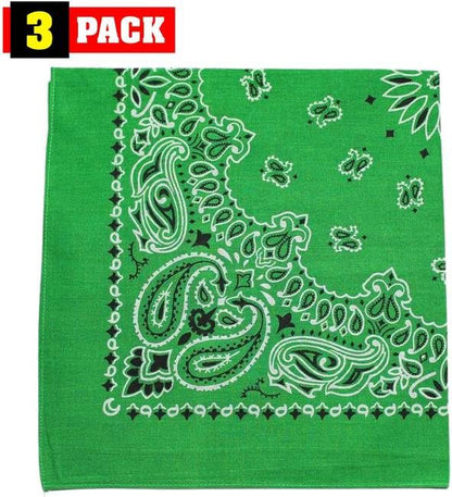 Trainmen Paisley Bandanas Head Scarf Do-rag 100% Cotton Bandanna Head Cover 22" x 22", 3 Pack