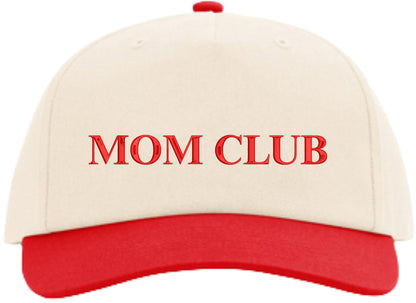 Mom Club Embroidered Baseball Cap Motherhood Theme Two Tone Snapback Adjustable Dad Hat