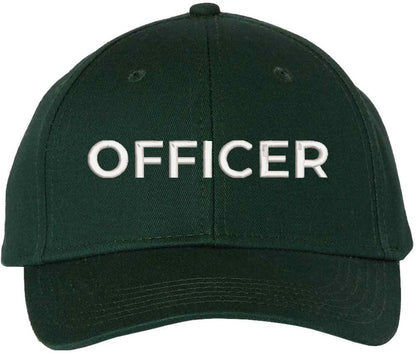 Officer Embroidered Baseball Cap | Hat for Police Military Captain Official | Structured with Hook & Loop Closure