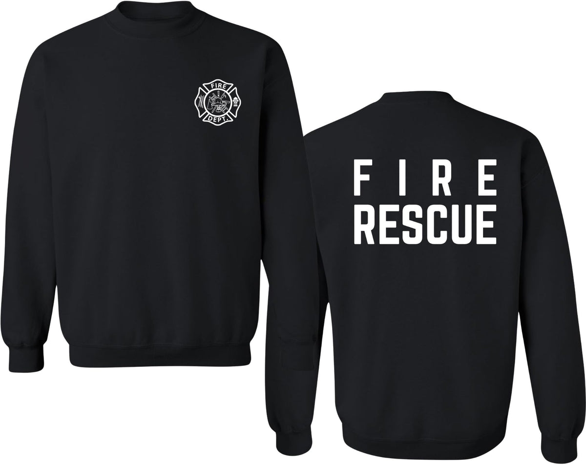 Fire Dept. Fire Rescue Crewneck Sweatshirt | Firefighter Warm Double Side Printed Sweat Shirt