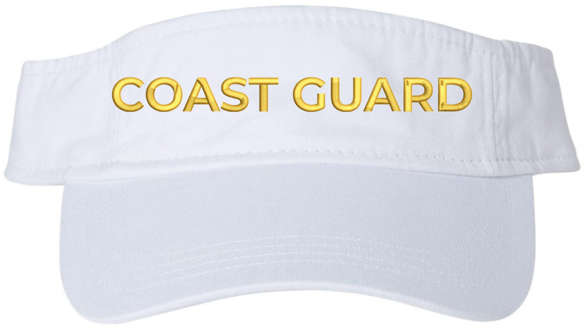 Coast Guard Embroidered Visor Cap | USA Army Patriotic 100% Cotton Sun Hat for Men & Women
