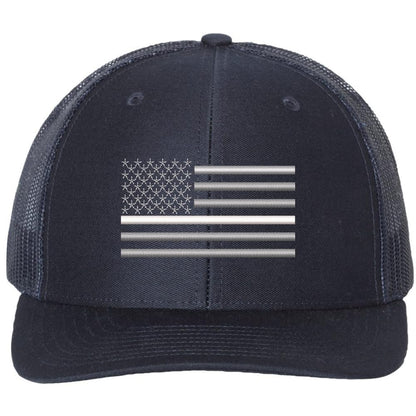 Army Universe Thin White Line USA Flag Snapback Trucker Hat Adjustable Mesh Back Baseball Cap