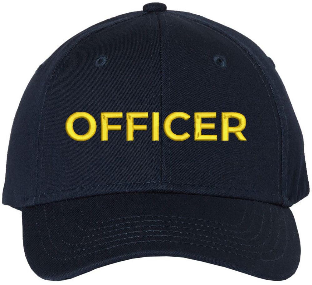 Officer Embroidered Baseball Cap | Hat for Police Military Captain Official | Structured with Hook & Loop Closure