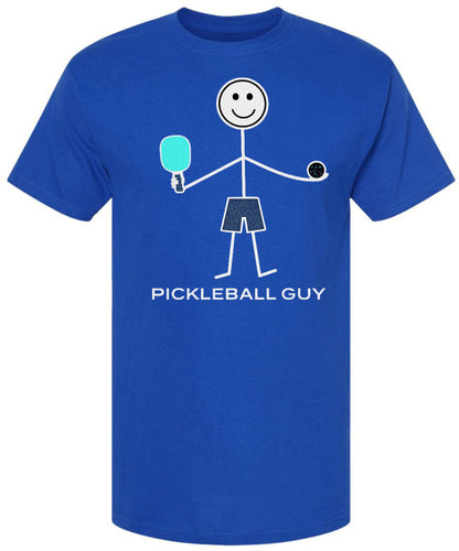 Pickleball Guy Printed T Shirt Pickleball Player Sports Graphic 100% Cotton Crewneck Tee