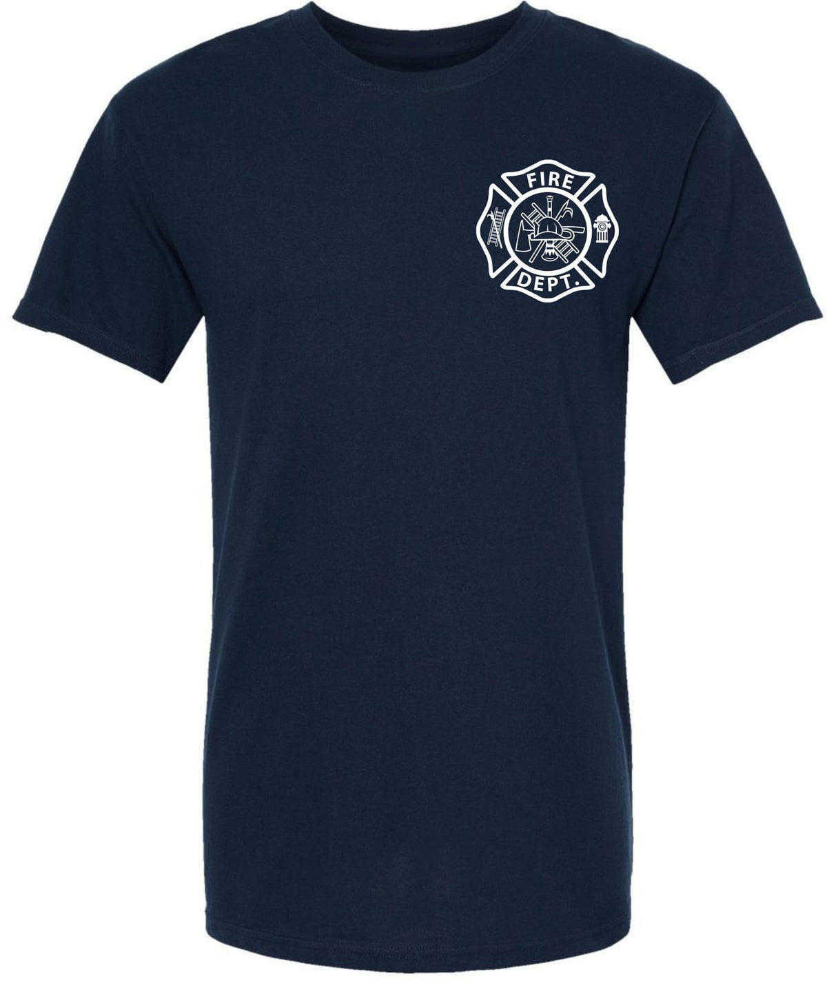 Fire Dept. Fire Rescue T-Shirt | Firefighter First Responder Crewneck Double Side Tee Shirt