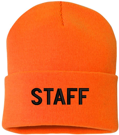 STAFF Beanie Warm Winter Watch Cap Embroidered STAFF Uniform Work Winter Hat