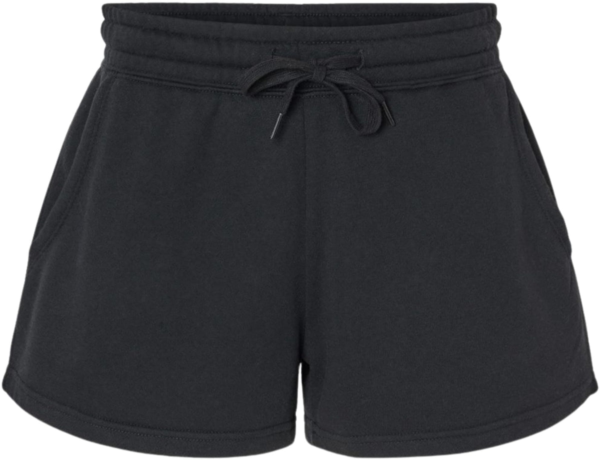 Women's Fleece Lined Sweat Shorts Lightweight Wave Wash Classic Fit with Elastic Waistband, Lounge Short