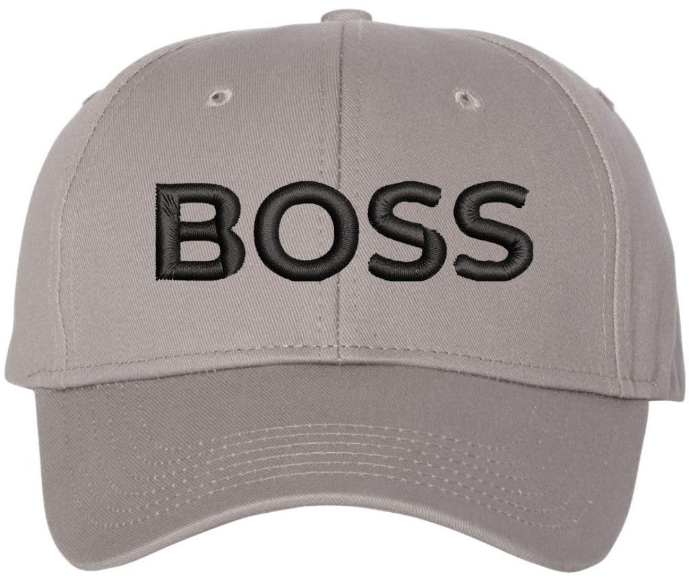Boss Text Embroidered Baseball Cap | Adjustable Structured Hat | Owner Leader Manager Gift