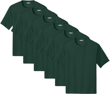 Solid Performance Military Tactical T-Shirts | 100% Polyester Moisture Wicking Crewneck Tee Shirts, 6-Pack