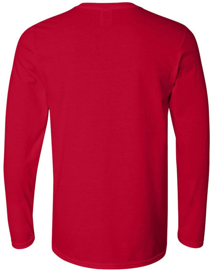 Wake Up Printed Long Sleeve T-Shirt Patriotic American Flag Silver And Red Graphic 100% Cotton Tee