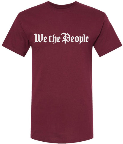 We The People Printed T-Shirt Patriotic USA Constitution Graphic Cotton Crewneck Tee