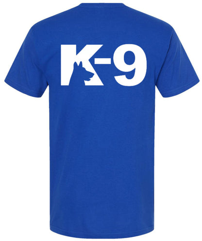 K9 Canine Bold Police Dog T-Shirt | Double Sided K-9 Law Enforcement Dogs Handler Tee Shirt