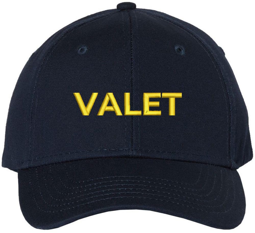 Valet Baseball Hat | Embroidered Parking Attendant Help Service Park Professional Staff Cap