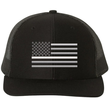 Army Universe Thin White Line USA Flag Snapback Trucker Hat Adjustable Mesh Back Baseball Cap