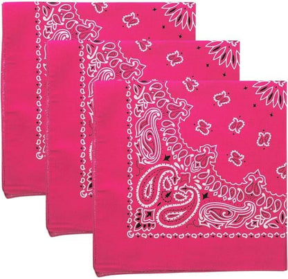 Trainmen Paisley Bandanas Head Scarf Do-rag 100% Cotton Bandanna Head Cover 22" x 22", 3 Pack