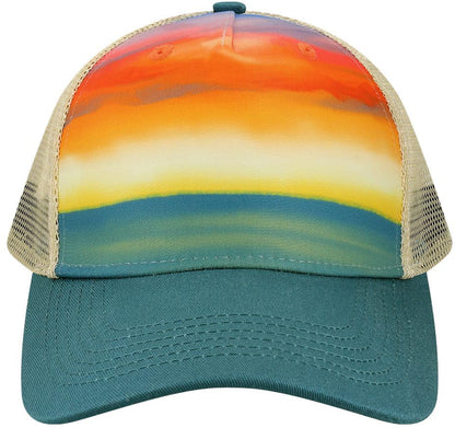 Scenic Nature Landscape Printed Trucker Hat Outdoor Adventure Hiking Camping Fishing Baseball Cap