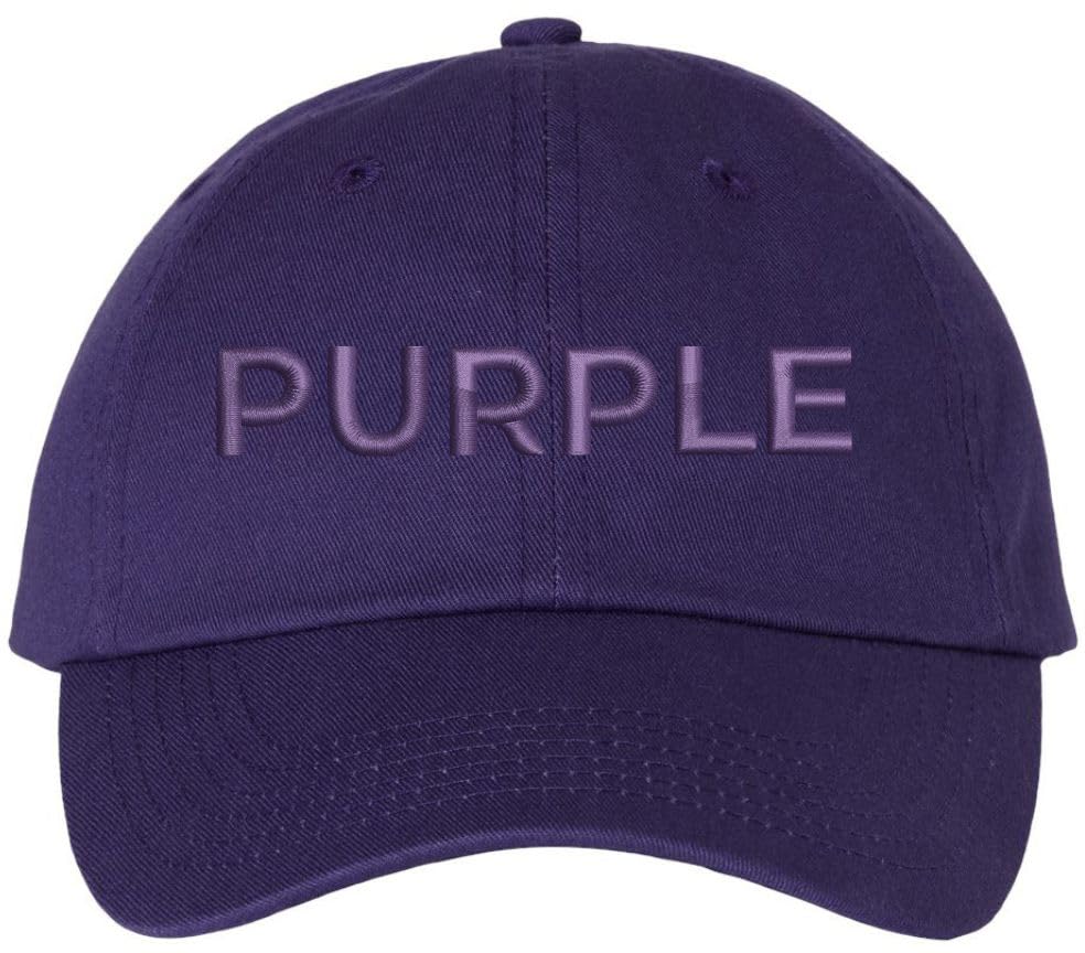 Color Text Embroidered Dad Hat Adjustable Matching Color Rush Tone on Tone Baseball Cap