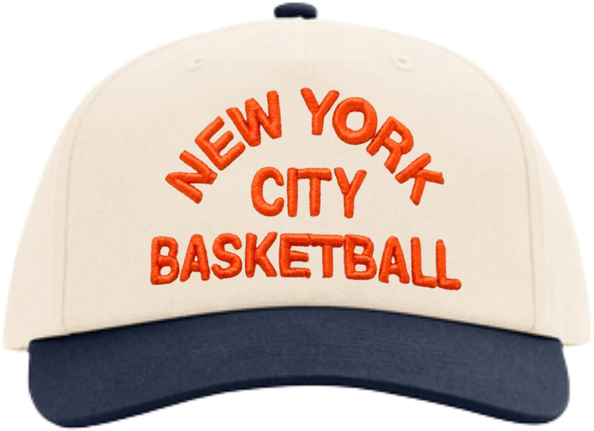 New York City Basketball 3D Puff Embroidered Hat Snapback Baseball Cap, Adjustable NYC B-Ball Cap