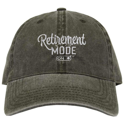 Retirement Mode On Embroidered Dad Hat Vintage Style Unstructured Washed Cotton Retirement Adjustable Cap