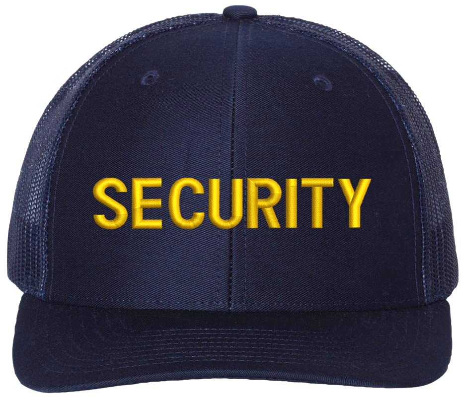 SECURITY Trucker Hat | Embroidered Structured Adjustable Uniform Guard Officer Official Bouncer Bodyguard Mesh Back Cap