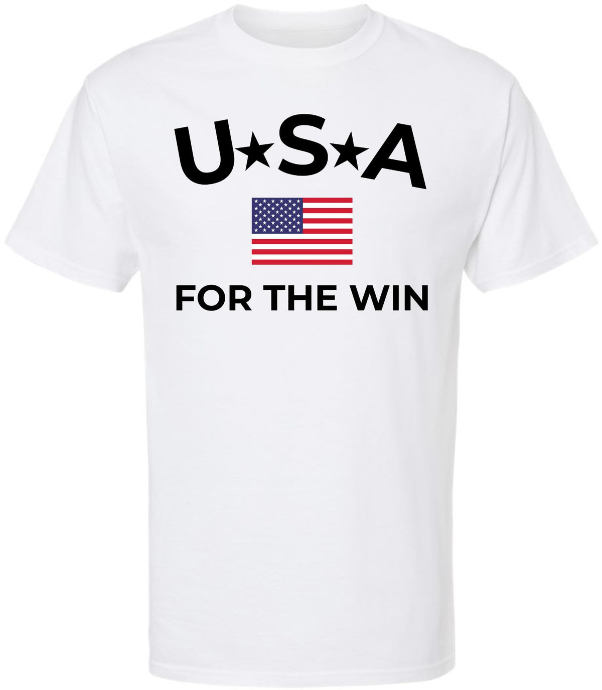 USA for the Win Printed T-Shirt | American Flag Graphic Tee Patriotic 4th of July USA Unisex 100% Cotton Shirt
