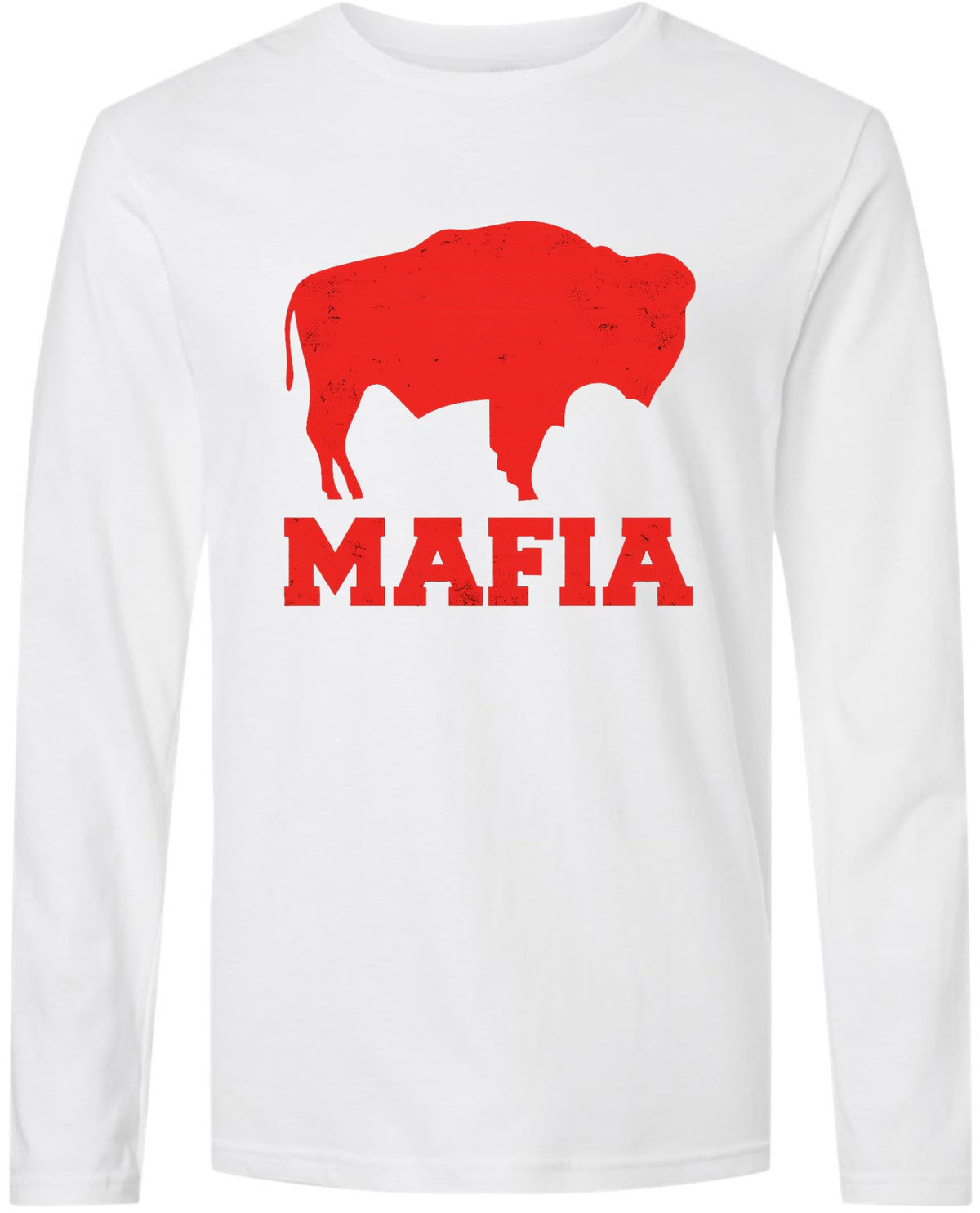 Distressed Buffalo Mafia Long Sleeve T-Shirt | New York Bill Football City Fan Club Game Day Tee Shirt