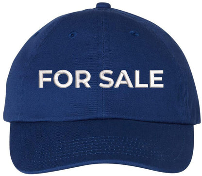 For Sale Sign Embroidered Dad Hat | Adjustable Funny Gift Baseball Cap for Men and Women