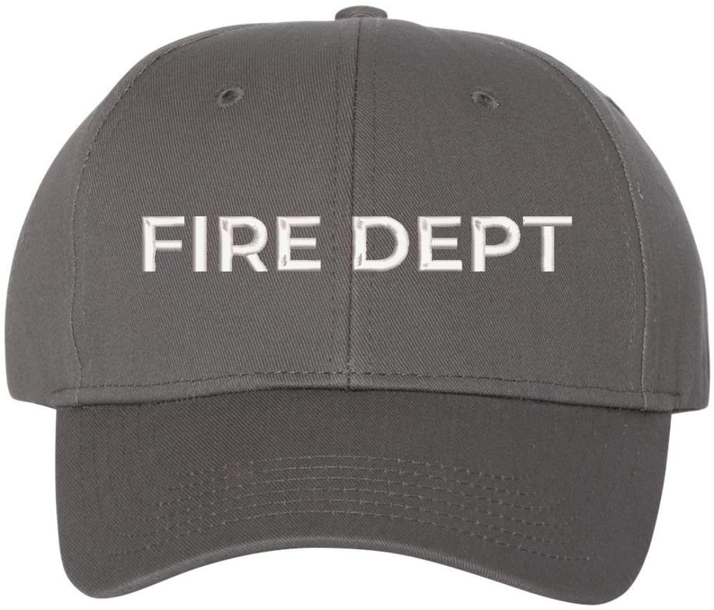 Fire Department Text Embroidered Baseball Cap | Fire Fighters Rescue Professionals Uniform | Structured Hat