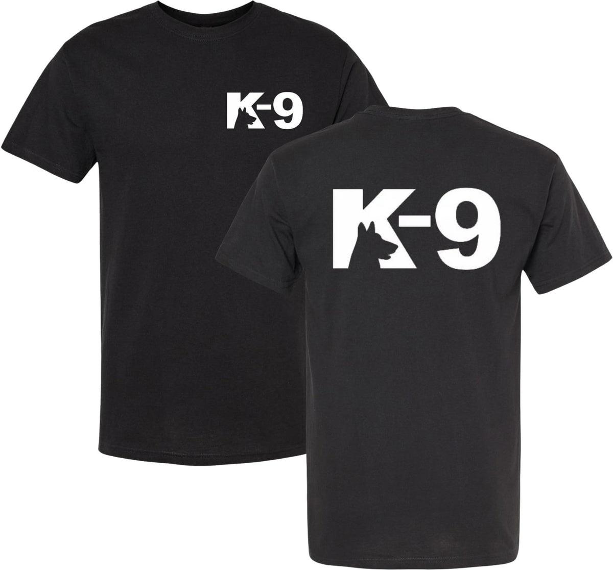 K9 Canine Bold Police Dog T-Shirt | Double Sided K-9 Law Enforcement Dogs Handler Tee Shirt