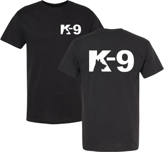 K9 Canine Bold Police Dog T-Shirt | Double Sided K-9 Law Enforcement Dogs Handler Tee Shirt