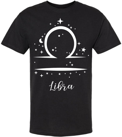 Zodiac Signs Printed T-Shirt | 100% Cotton Astrology Horoscope Monthly Symbols Designs Tee Shirt, Black
