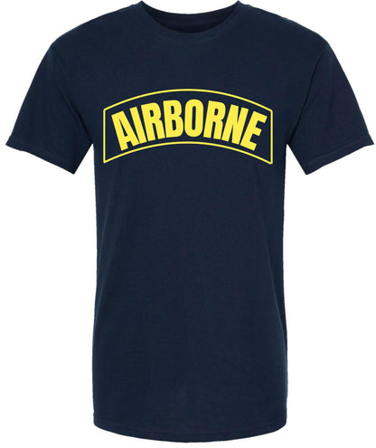 Airborne Logo Army T-Shirt | U.S. Paratrooper Military Tactical Logo 100% Cotton Short Sleeve Tee Shirt