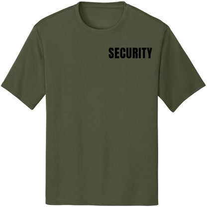 Moisture Wicking Security Printed T-Shirt | 100% Polyester Crewneck Uniform Guard Agent Shirt Sleeve Shirt