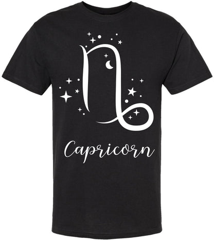 Zodiac Signs Printed T-Shirt | 100% Cotton Astrology Horoscope Monthly Symbols Designs Tee Shirt, Black