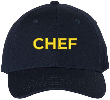 Chef Embroidered Baseball Hat | Professional Cook Head or Sous Culinary Expert Hat | Structured & Adjustable