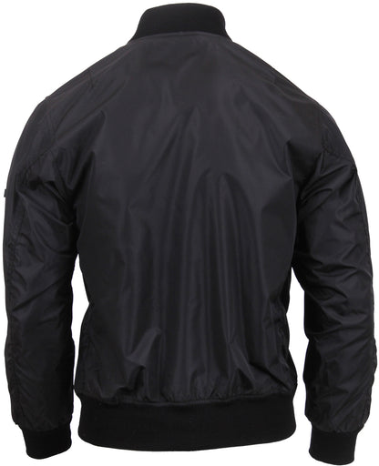 Black - Lightweight Air Force MA-1 Bomber Flight Jacket - Enhanced Nylon - Men's
